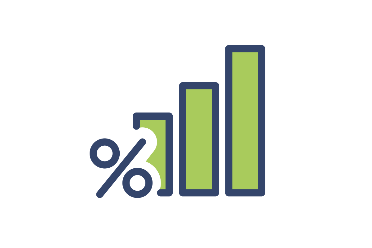 Icon - Bar graph with percentage 