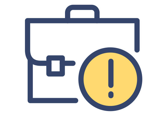 Briefcase with Exclamation Point Icon