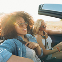 2 women in a car