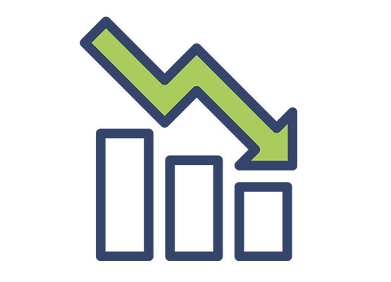 Bars and Down Arrow Icon