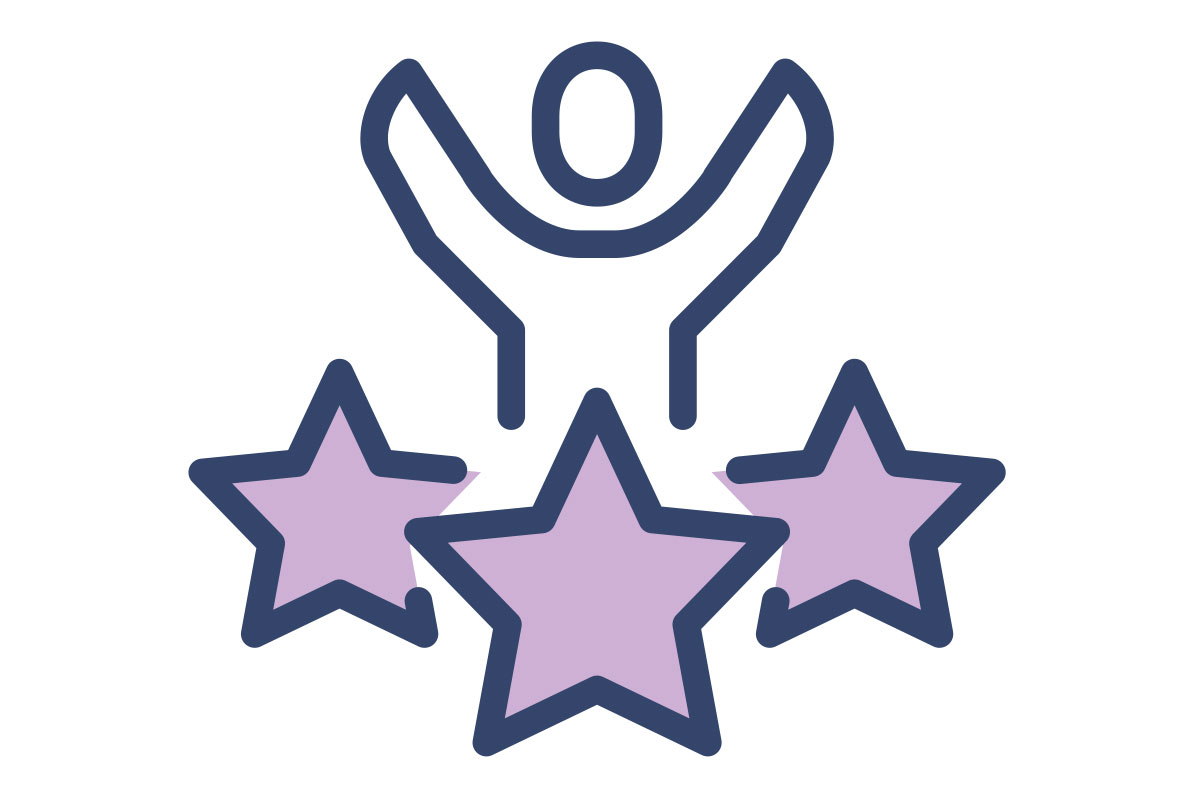 Person with stars icon