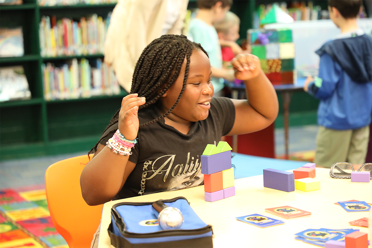 Little Girl with Blocks