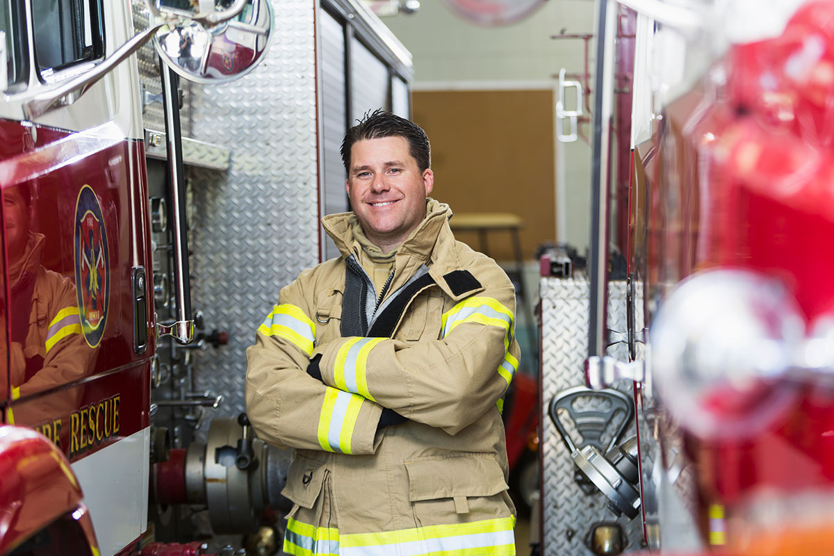 Firefighter Smiling with arms crossed