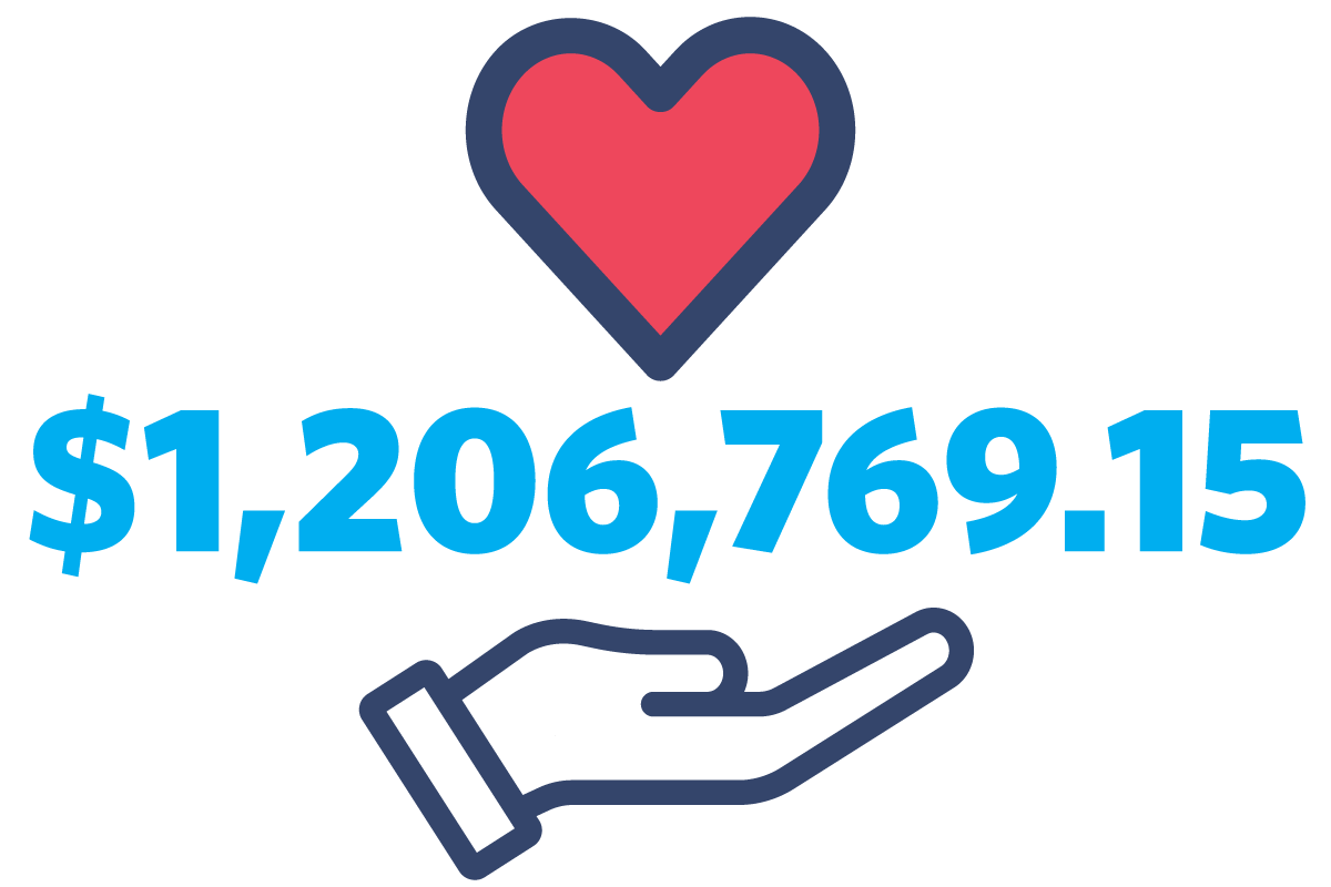 Icon: Cares Donation Amount with Heart and Hand
