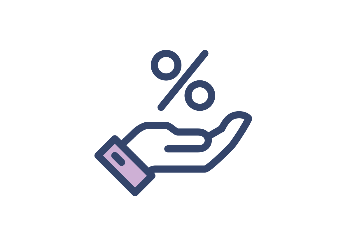 Hand with Percentage Icon