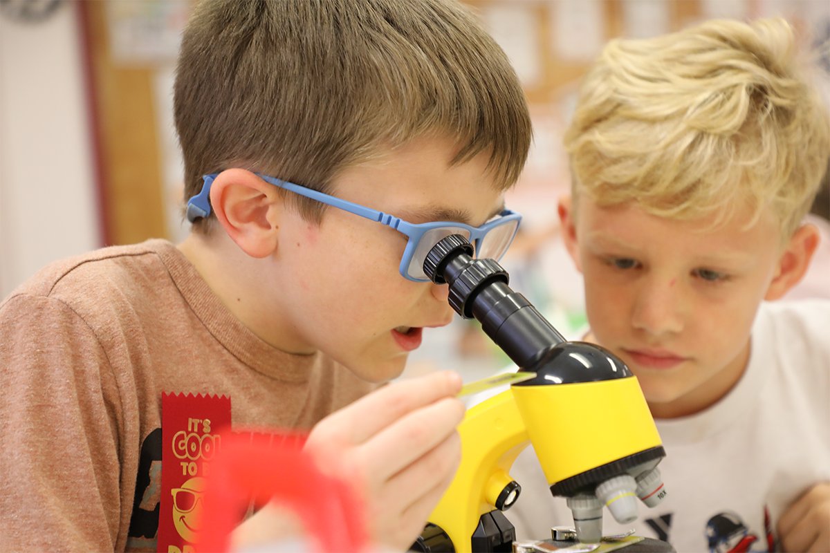 Little Boys with Microscope