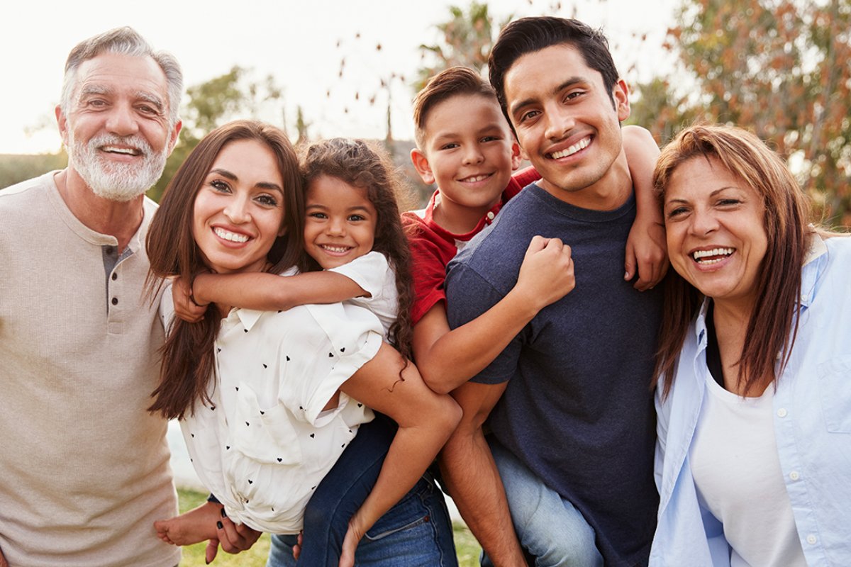 multi-generational family smiling