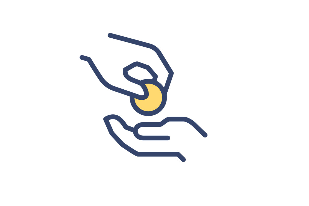 Hand Sharing Coin Icon