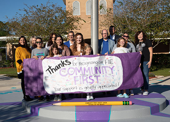 Class of Students accepting award