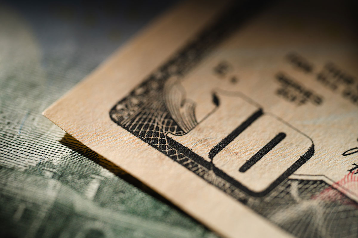 Close up image of Ten Dollar Bill
