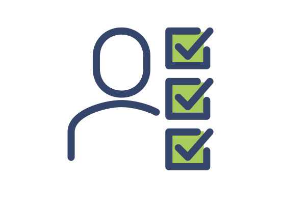 Person with checkmarks icon