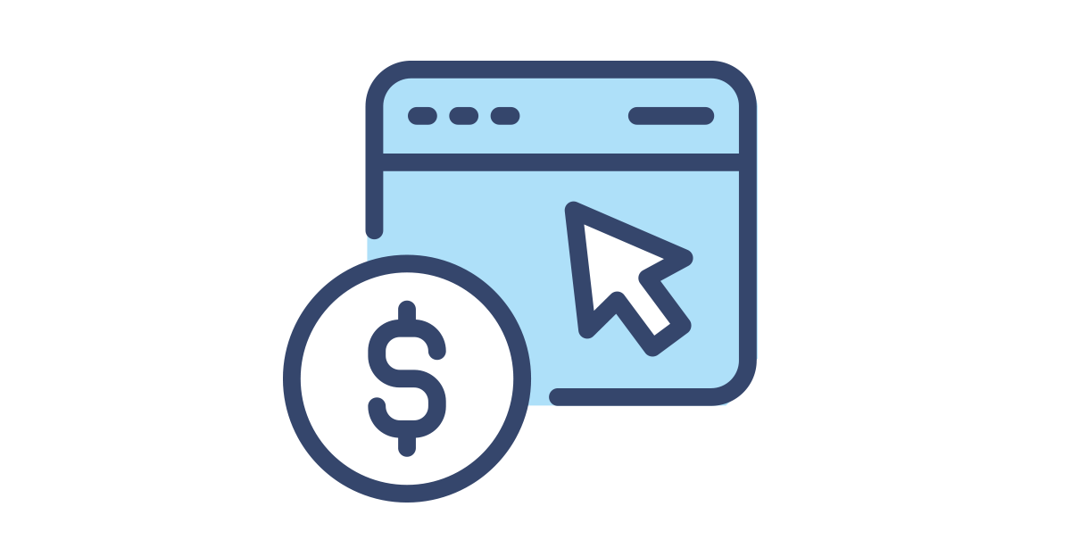 Dollar Symbol with Arrow and PC Screen icon