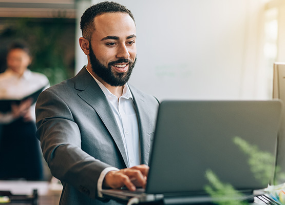 Man Working on Laptop